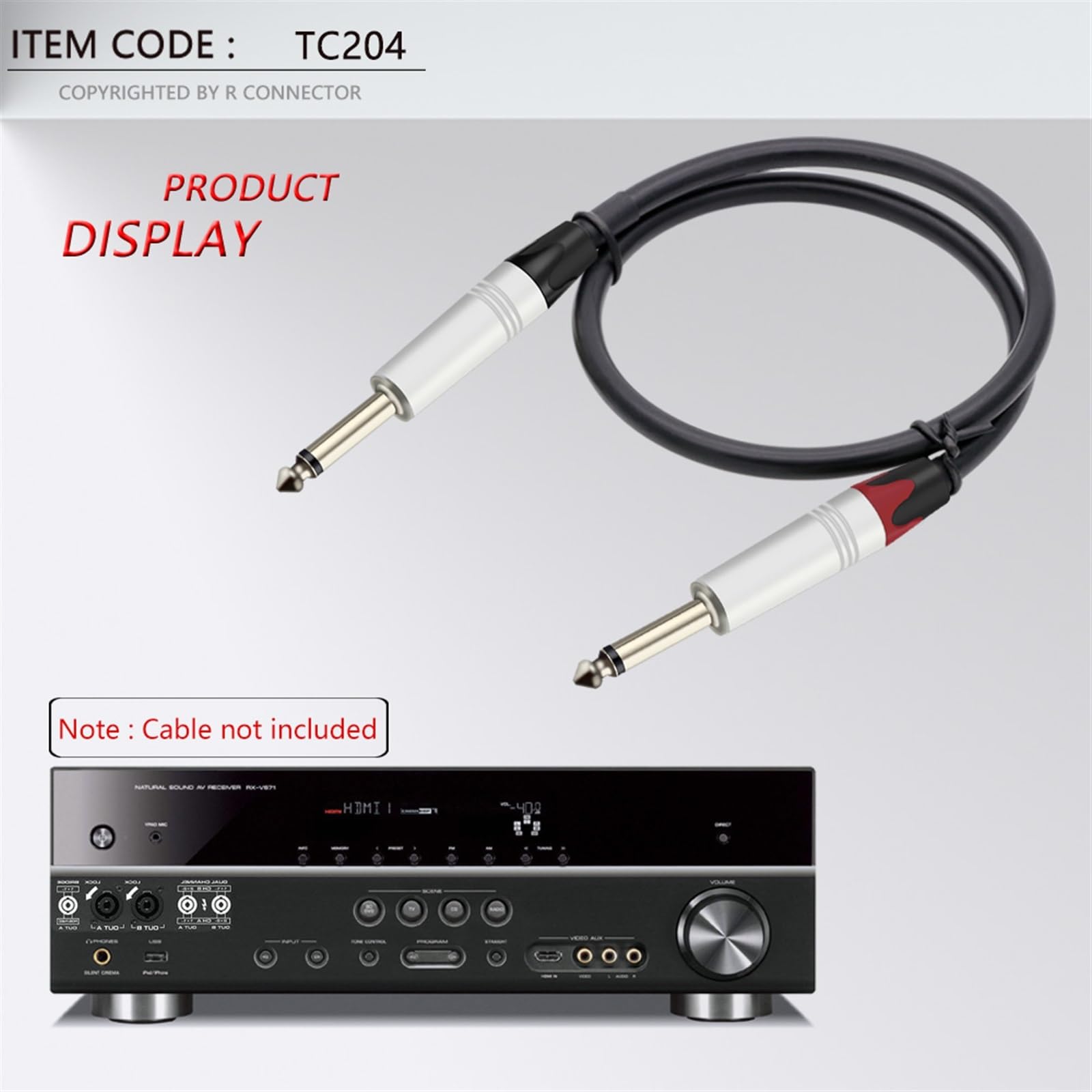 10 pezzi mono 6,35 mm jack 1/4" 6,3 mm maschio connettore cavo saldatore tubo alluminio presa microfono audio (rosso)