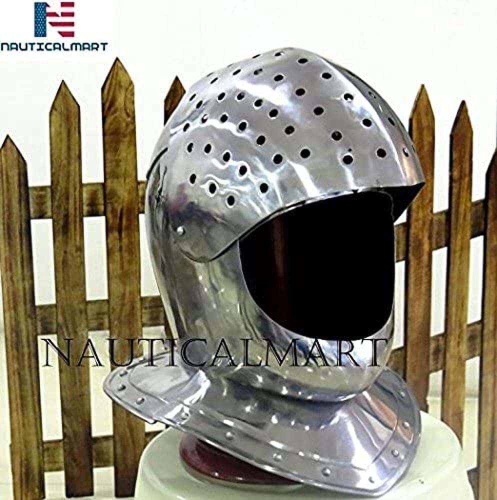 NauticalMart Medieval Italian Sparring Helmet Armor Steel Functional Helmet Halloween Costume
