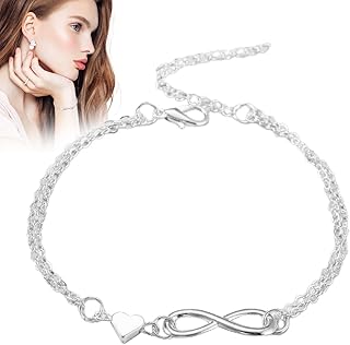 Pulseiras Coração Infinito | Jóias Símbolo do Infinito para Mulheres | joias com coração infinito, pulseira com pingente símbolo do coração para mulheres e meninas Buniq
