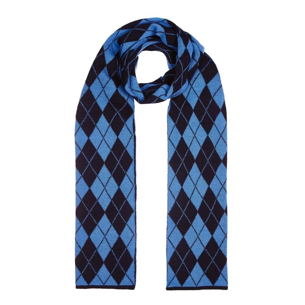 Lona Scott Wool Argyle Scarf, Blue