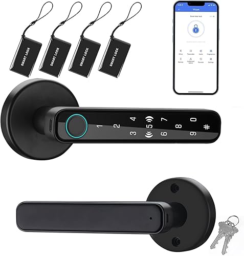 Cerradura de puerta biométrica con huellas dactilares cerradura de puerta de entrada sin llave cerradura de puerta inteligente con asa teclado