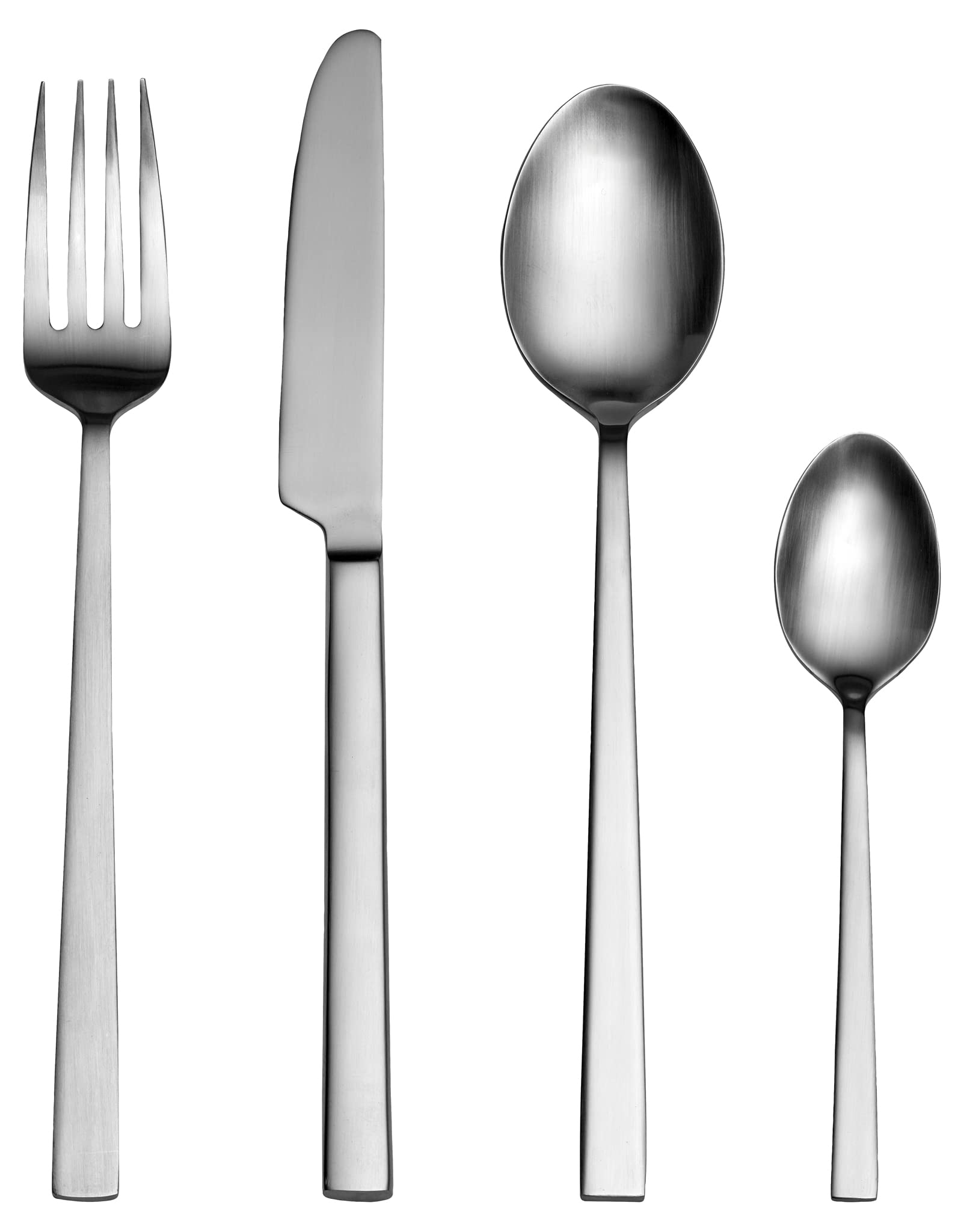 BITZ Besteck-Set/Essbesteck-Set für 4 Personen, 16-teilig, Besteck aus Edelstahl, Stahlfarben