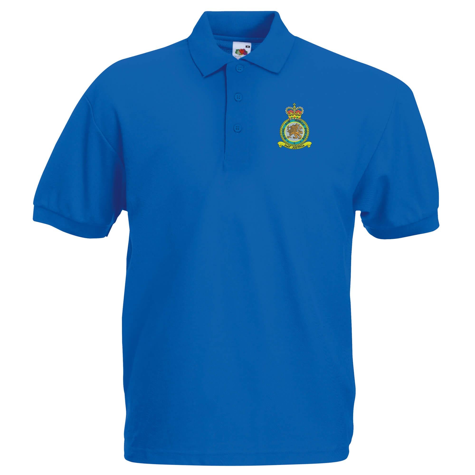 Pineapple Joe's Men's Royal Blue Raf Police Embroidered Polo - Medium