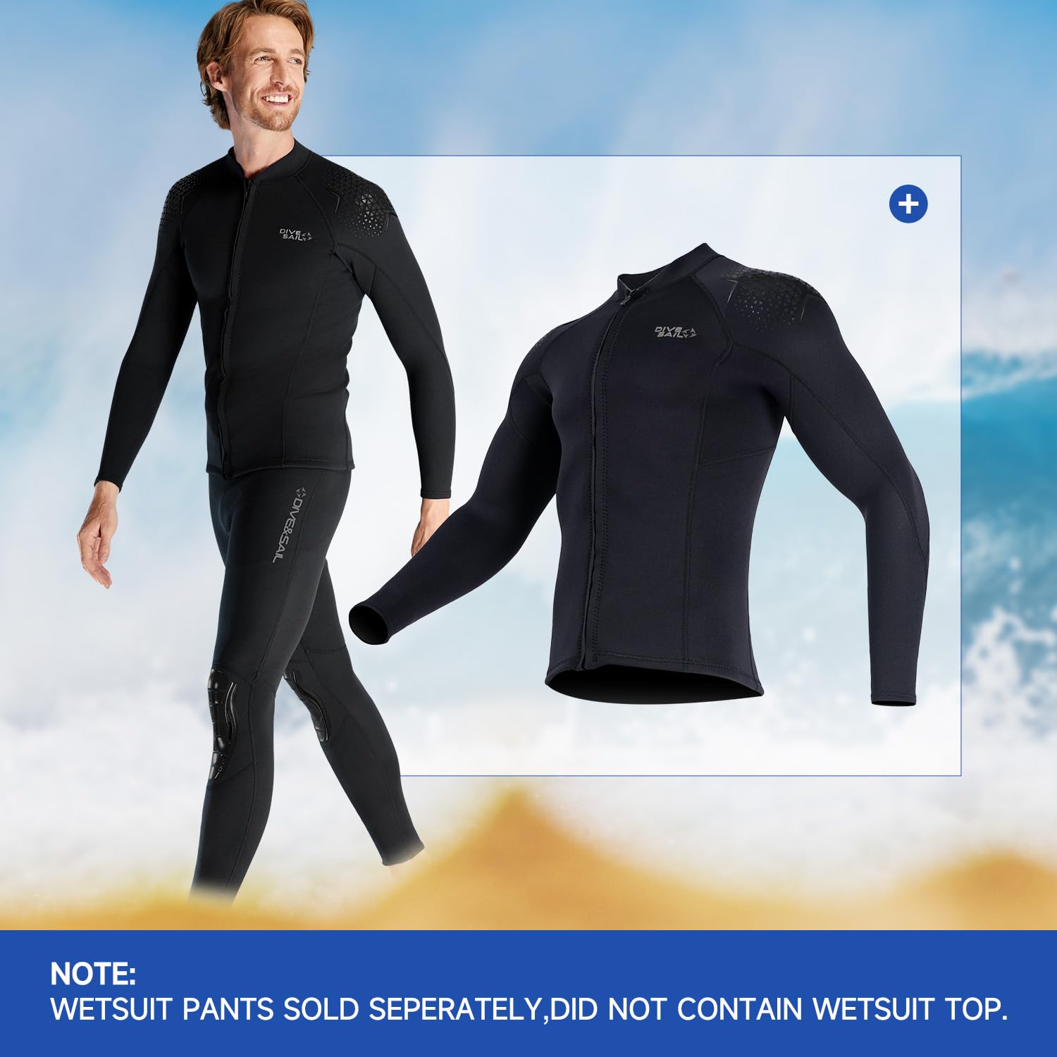 Pantaloni in neoprene da uomo 1,5 mm per immersioni surf nuoto snorkeling kayak