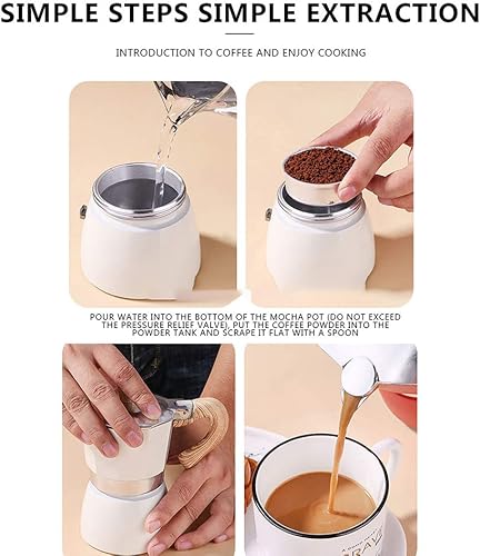 Miniatura 6 de Cafetera de aluminio comercial clásica para estufa de moka, cafetera italiana, cafetera para estufa, cafetera expreso, cafetera moca adecuada para