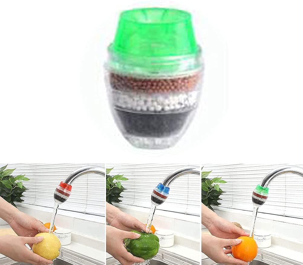 1Pcs 5 Layer Faucet Mount Water Filter Faucet Purifier Kitchen Tap Filtration Activated Carbon Faucet Filter Great For Kitchen Bathroom Removing Chlorine Heavy Metal