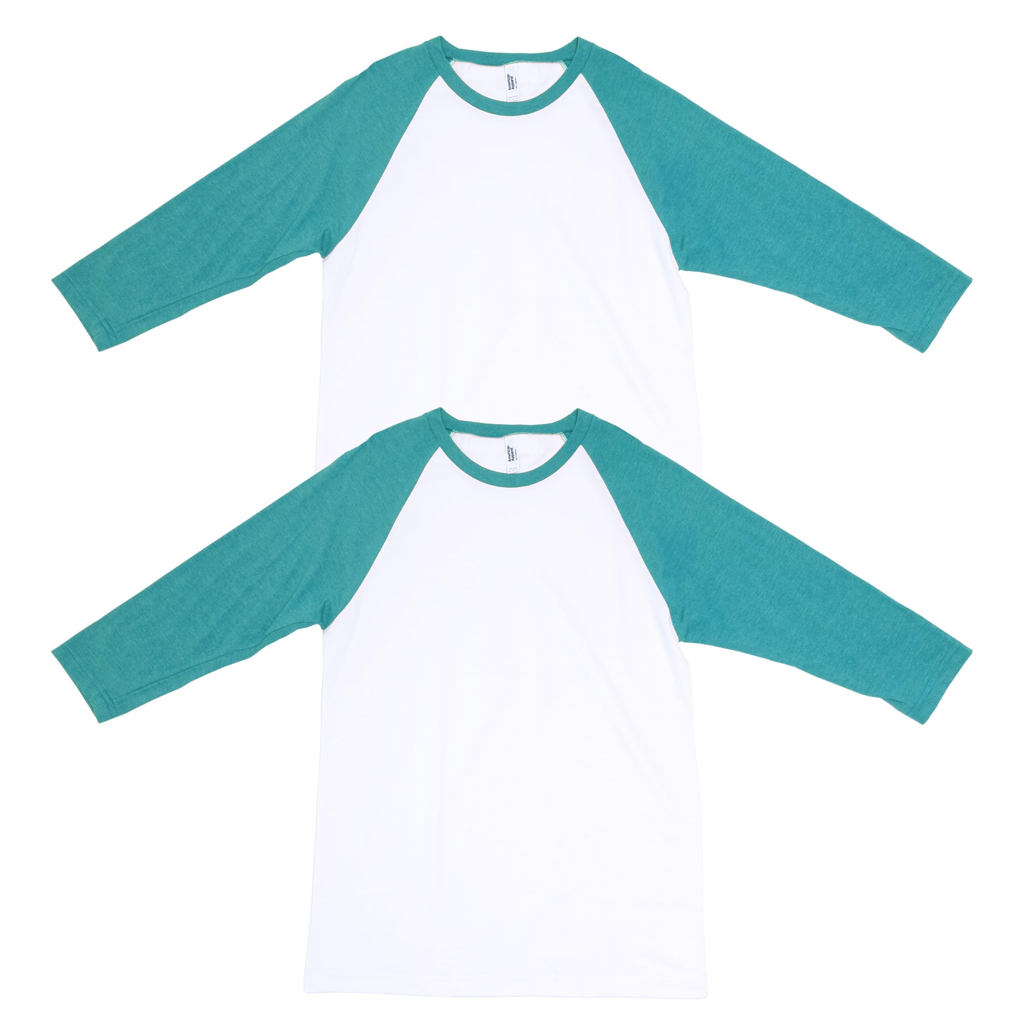 American Apparel Unisex Adult CVC Raglan T-Shirt, Style G2003cvc, 2-Pack