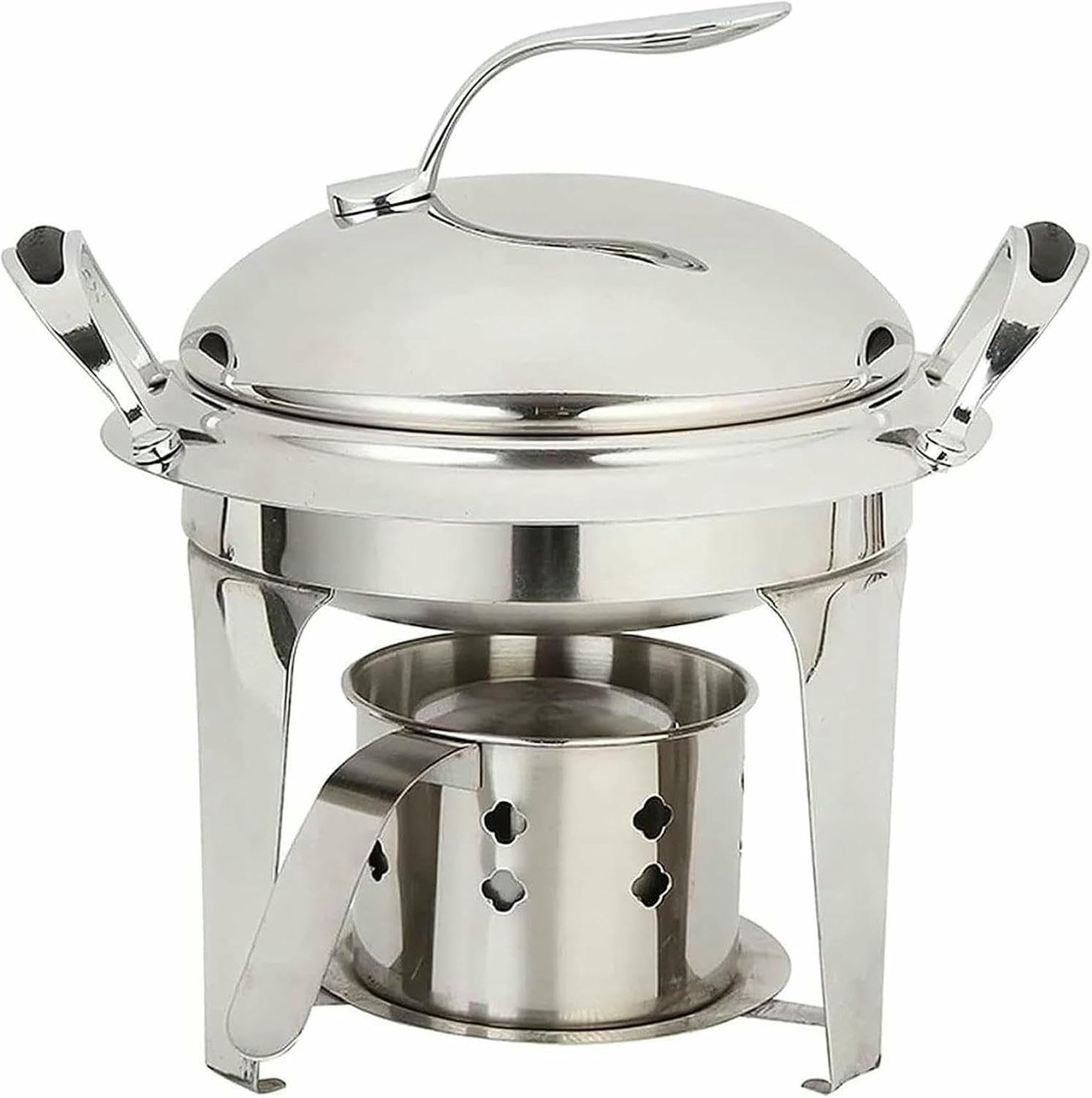 Chafing dish de buffet en acier inoxydable brillant avec couvercle
