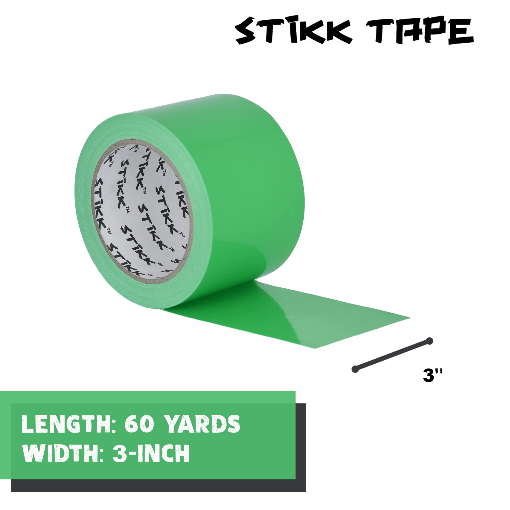 STIKK Taśma klejąca - jasnozielona taśma klejąca - 7,6 cm x 23 m - wytrzymała taśma do napraw, projektów domowych - do komercyjnych HVAC i budownictwa - skuteczna wytrzymała wodoodporna taśma klejąca