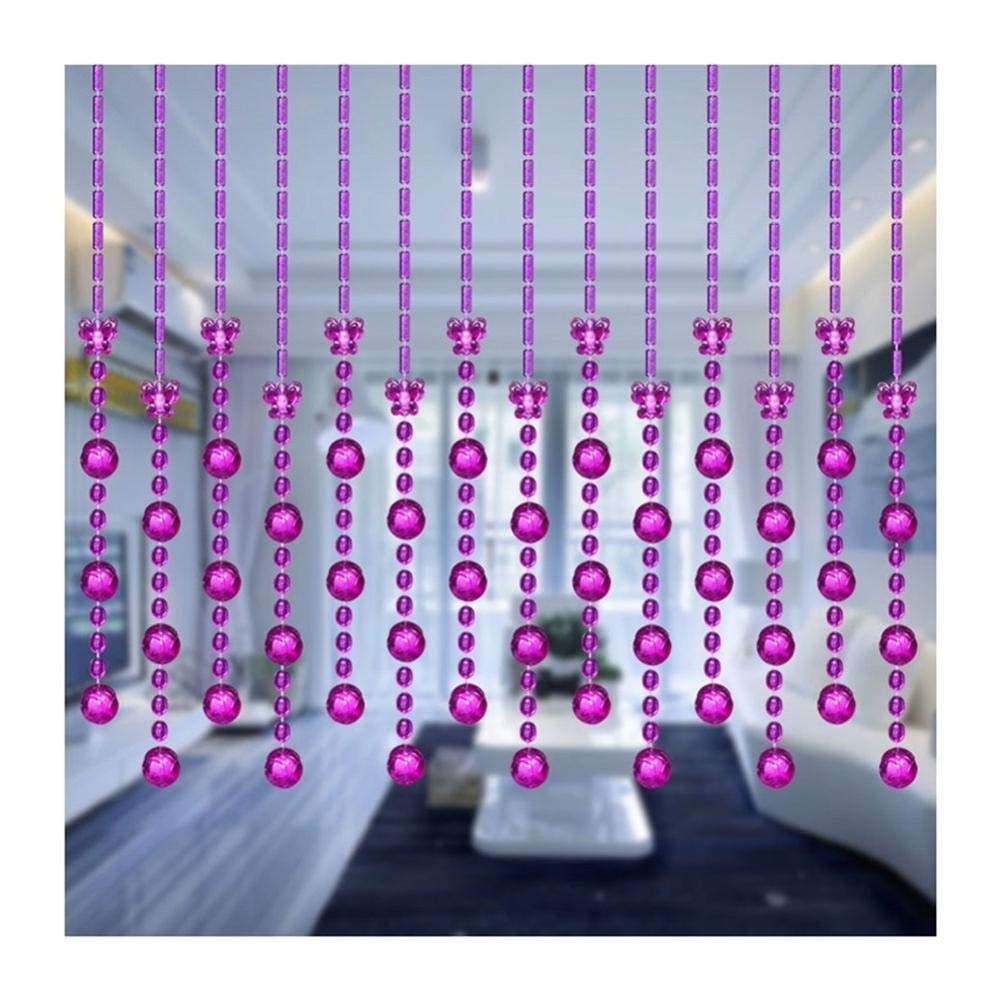 Rideau perlé pour porte et couloir violet 33 brins | Panneau suspendu de séparation 100x120cm