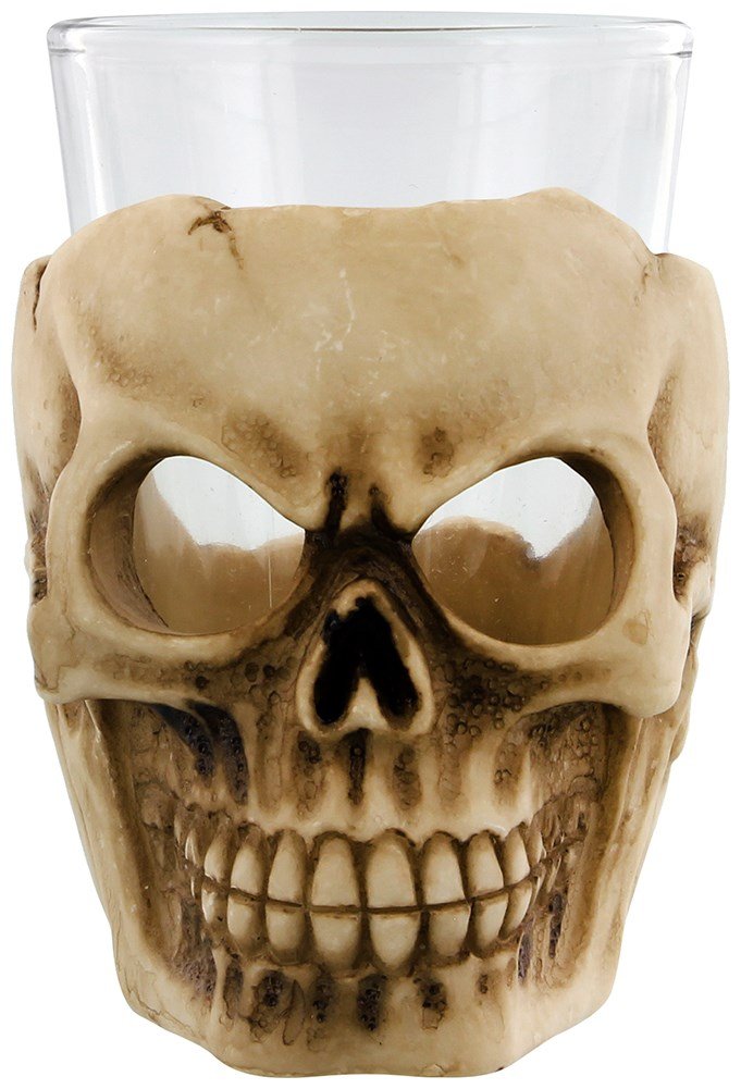 Puckator Men's Mixed Gruesome Skull Mini Shot Glass - Skull Glass - Skull Whiskey Glass - Skull Gifts For - Skull Cup - Halloween Shot Glasses - Skull Tequila Glas - Cool Cups For Novelty Mini Bar