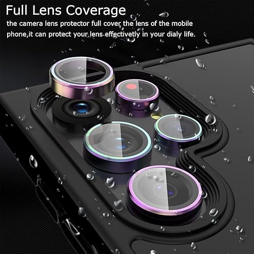 Miniatura 7 de DAKORIE Protector de lente de cámara para Galaxy S23 Ultra protector de lente de aleación de aluminio para Samsung Galaxy S23 Ultra Raibow