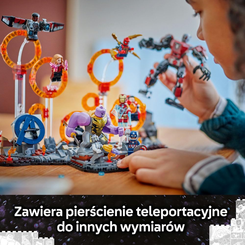 LEGO | Marvel Avengers: Koniec gry — ostateczna bitwa 76323 | Zabawka dla 10-latka, 10 postaci i ruchomy mech Ant-Mana, prezent dla fana Marvela, zestaw klocków dla dzieci, 621 elementów