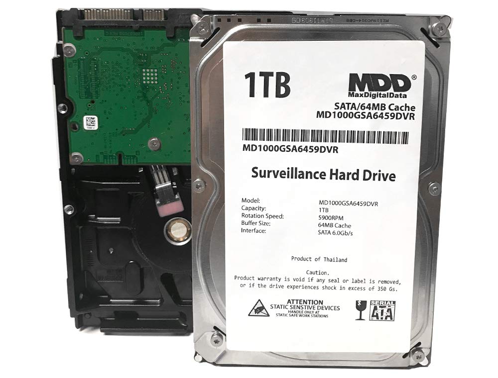 MaxDigitalData 1TB 64MB Cache 5900PM SATA 6 0Gb s 3 5 Internal Surveillance CCTV DVR Hard Drive MD1000GSA6459DVR