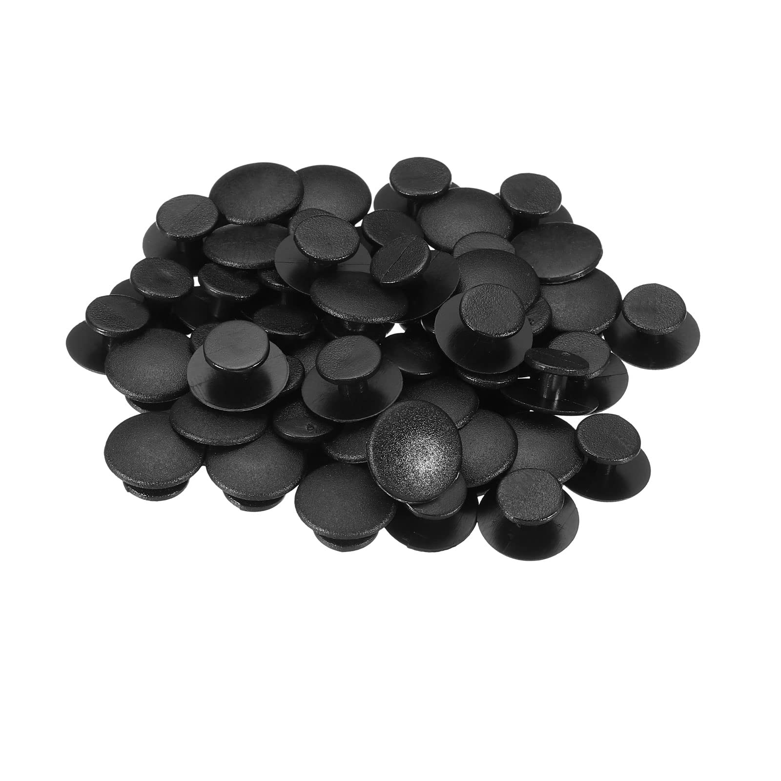 PATIKIL Plastic Button Charm, 50 Pack 12 x 8mm Dia Buckle Button Accessories Backs Wristband Shoe Charm Decoration for DIY Ornaments, Black