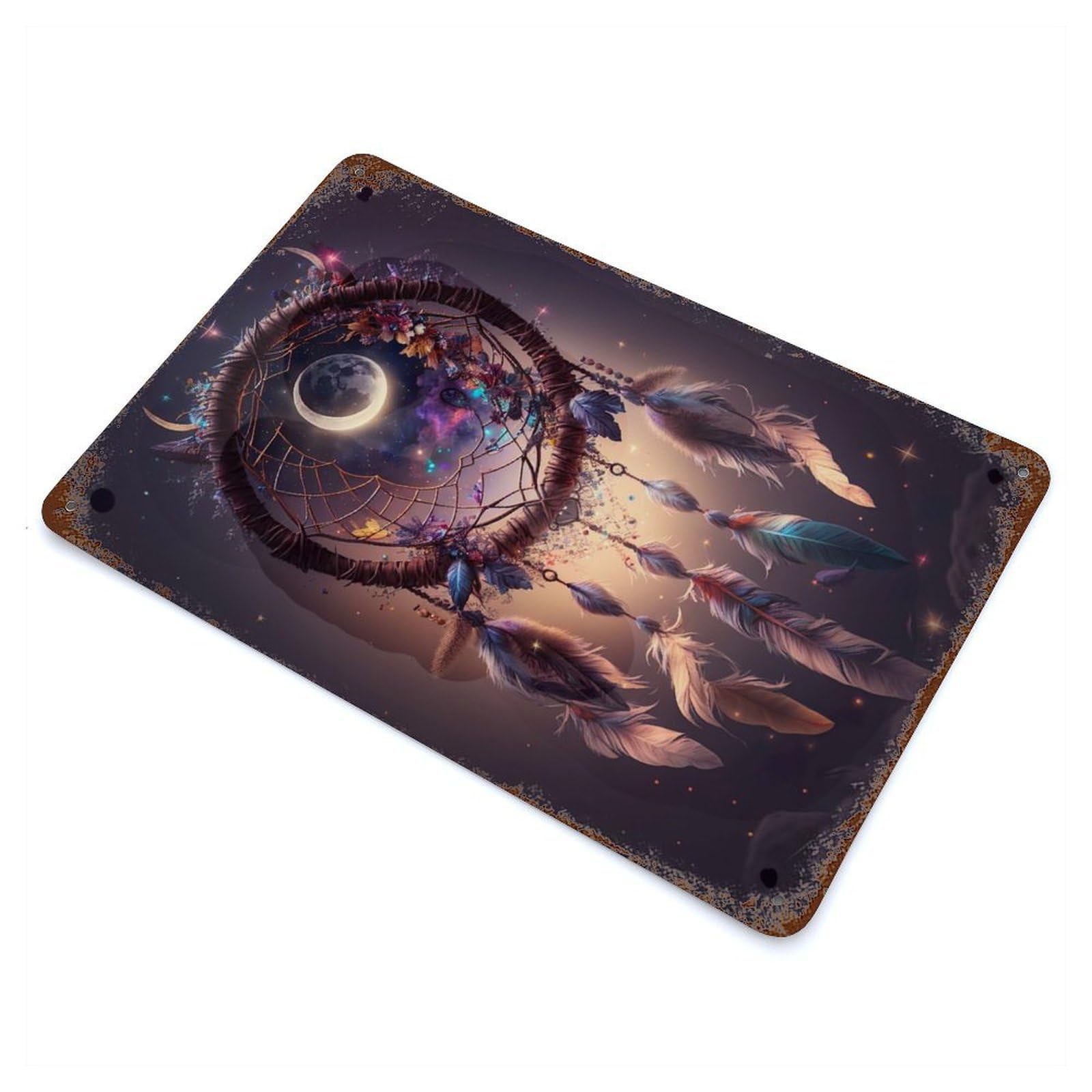 Garage Style Dreamcatchers Dance Rustic Tin Plaque 11.8"x7.9", Classic Wall Plaque for Bar And Workshop