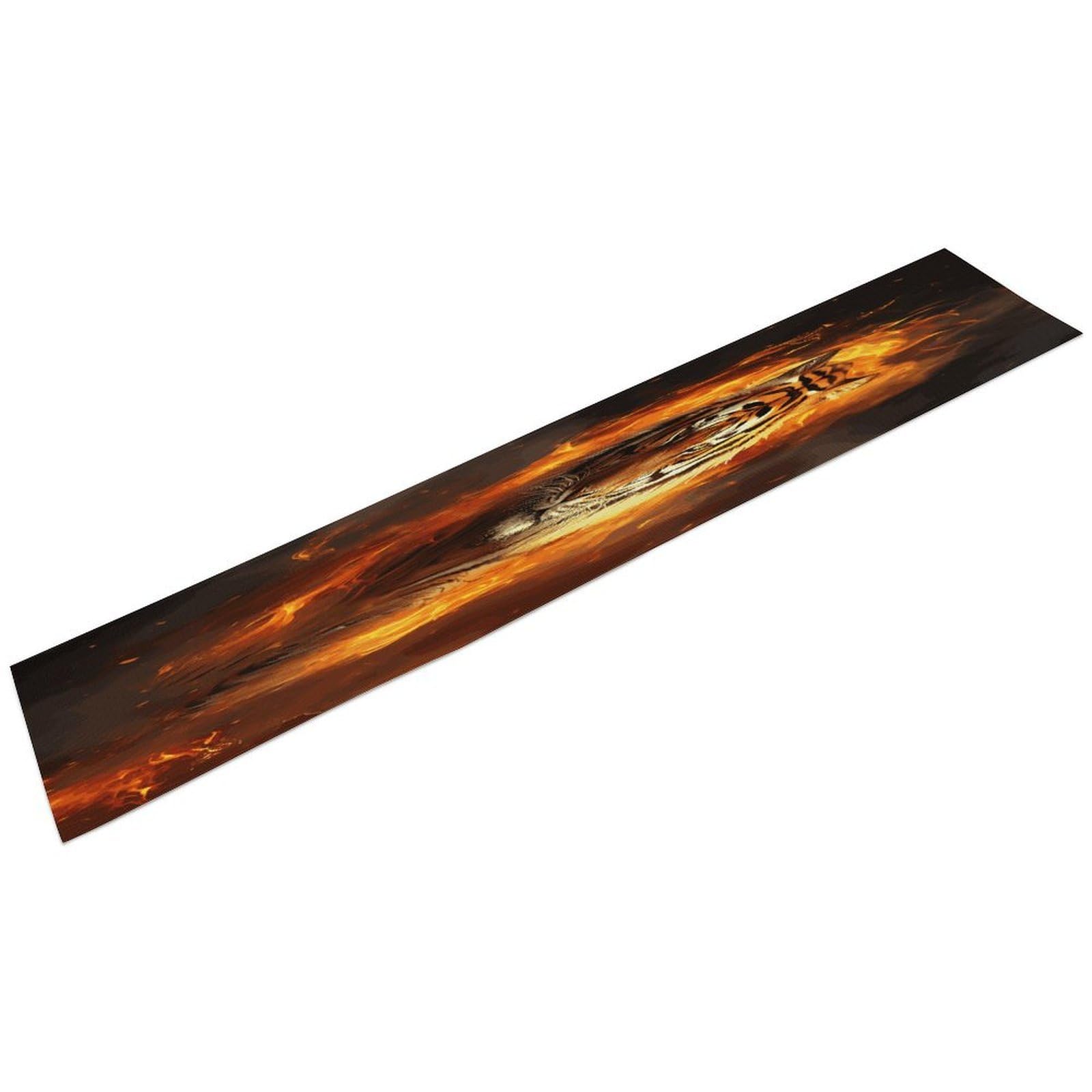 Cool Tiger in Flame Table Runner Linen Long Table Runner Farmhouse Rustic Table Runners Table Decoration for Party Home Kitchen Dining Holiday Decor 13 X 72 Inch