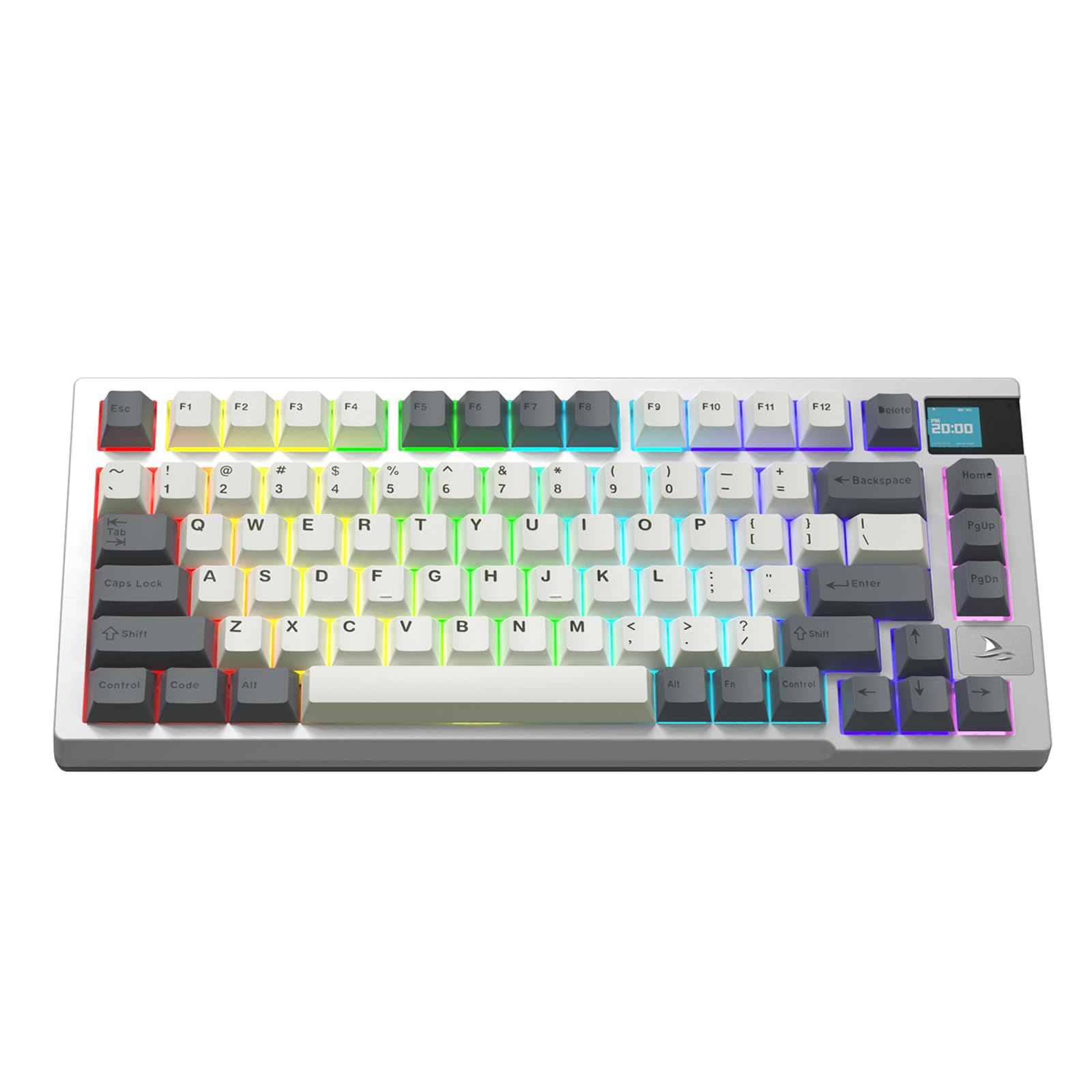 JSJT Darmoshark K8 Wireless Gaming Keyboard Triple Mode BT5.0/2.4GHz/USB-C Wired Hot-Swappable Mechanical Keyboard 81Keys 75% Computer Keyboard 4000mAh Battery RGB Backlit for PC Mac Laptop Gamer