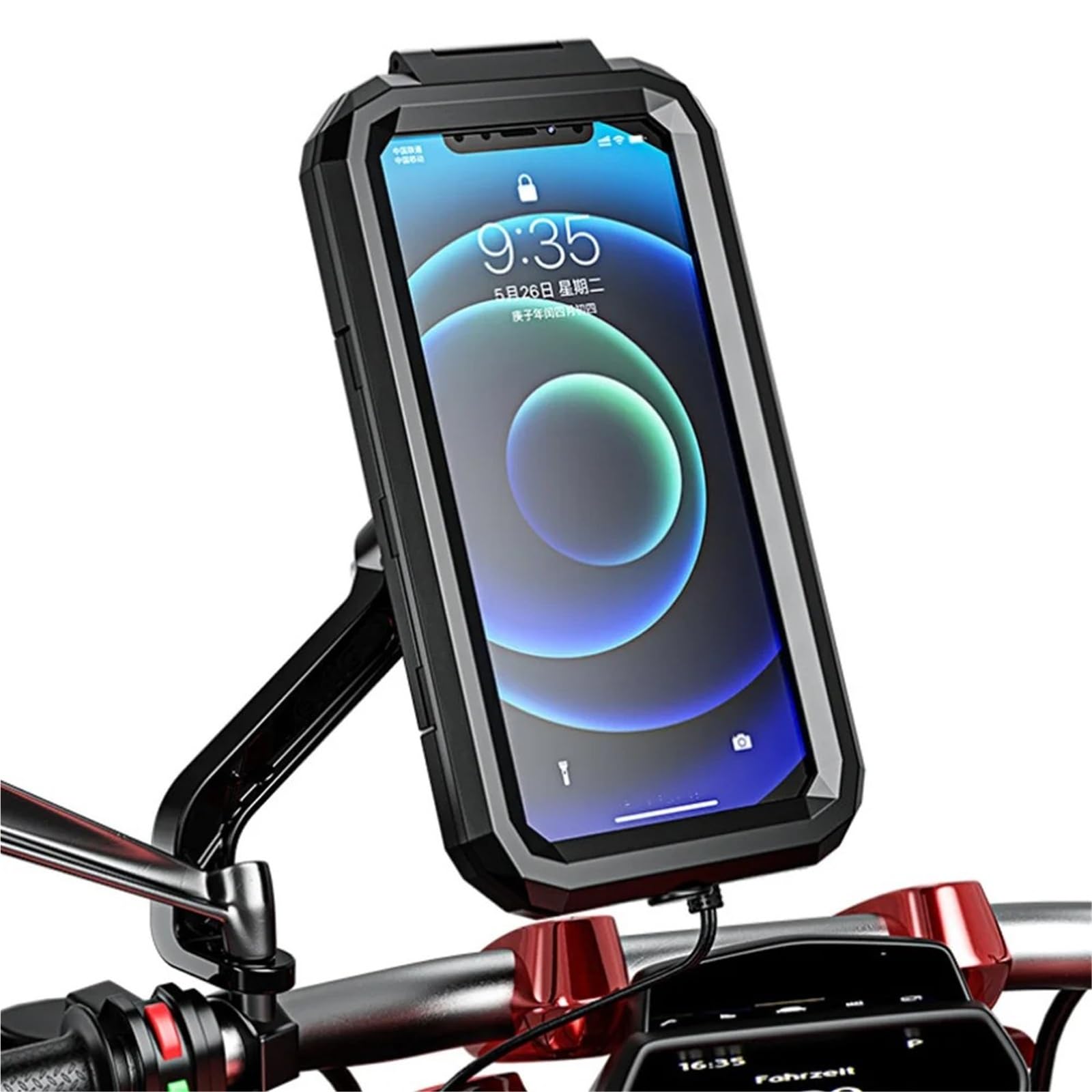 Supporto Per Manubrio M18L Morsetto Per Telefono Cellulare Per Moto Staffa Navigazione Per Moto(Rearview mirror)
