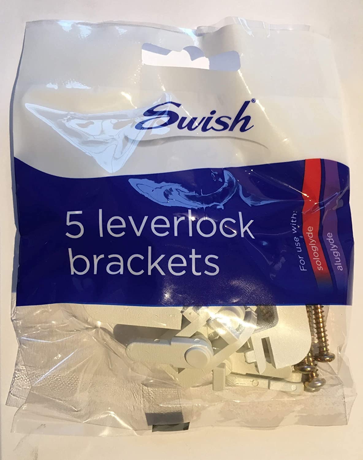 Bargainstore Silver Curtain Track Leverlock Brackets For Sologlyde & Aluglyde Rails Pack 5