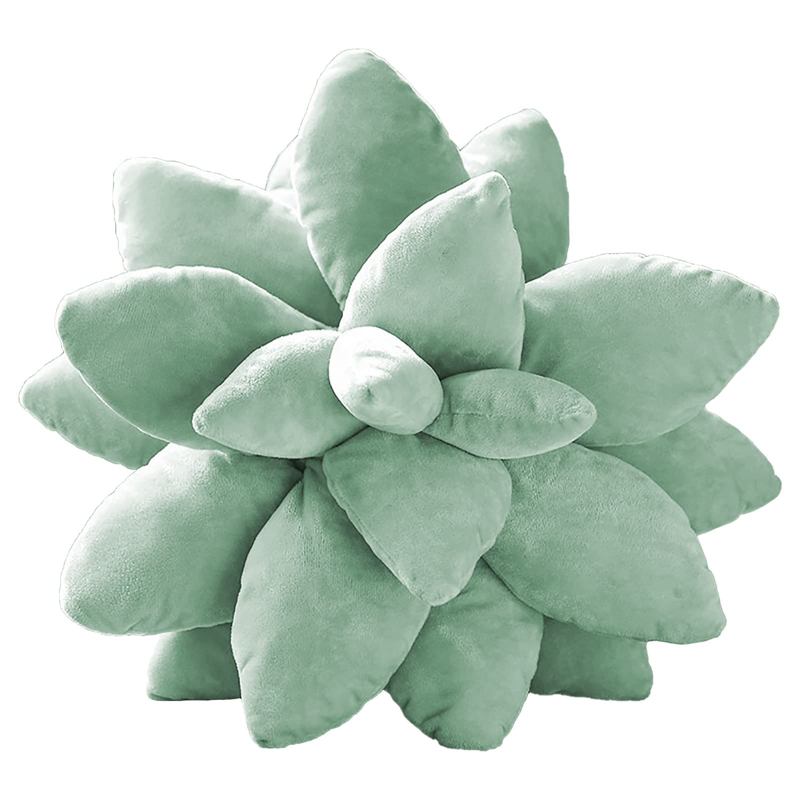 VKTY 3D Succulent Throw Pillow Leaf Shaped Pillow PP Filling Plush Plant Pillows Cute Floor Pillow for Garden or Green Lovers Novelty Plush Cushion Bedroom Home Decor (Dark Green, 45 CM)