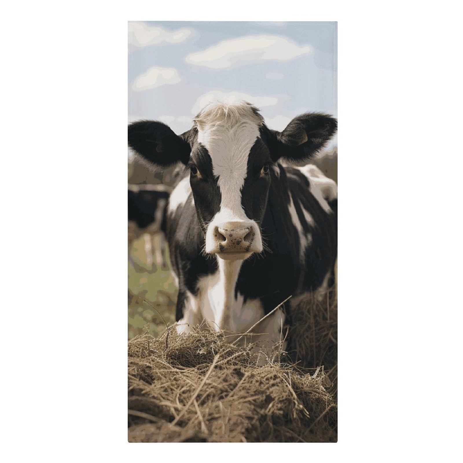 QMNLKH Cute Cows Beach Towel for Women, Large Microfiber Pool Towel for Men, Absorbent Swim Towels for Home, Lightweight Bath Towels for Camping, Yoga, 30.3"x61.4"
