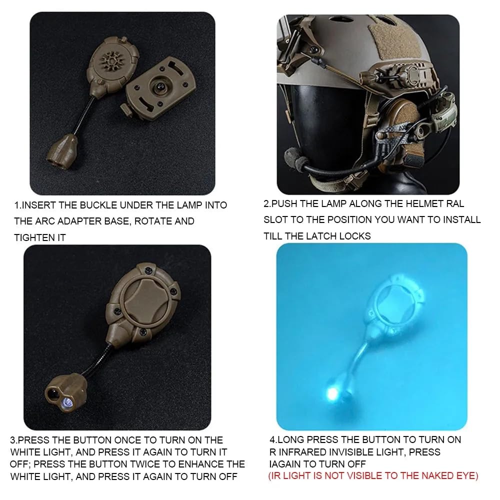 Military Airsoft Helmet Lamp Tactical Signal Lights MPLS Switch Modular Personal Lighting System Dual Mode Light,Tan