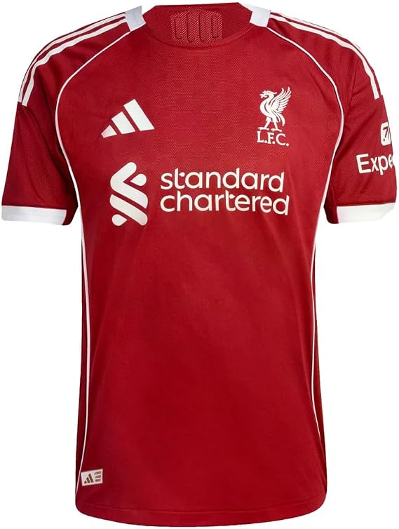 Liverpool FC 25/26 Youth Home Jersey (US, Alpha, Medium, Regular, Strawberry Red)