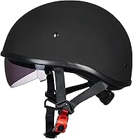 Vista 9 de ILM - Casco de motocicleta con protector solar, correa de liberación rápida, media cara, apto para crucero, scooter, DOT aprobado 883V