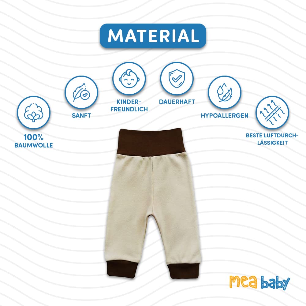 MEA BABY Pantaloni Unisex per Bambini, in 100% Cotone, Confezione da 5 Pezzi, per Ragazzi e Bambine, Pantaloni