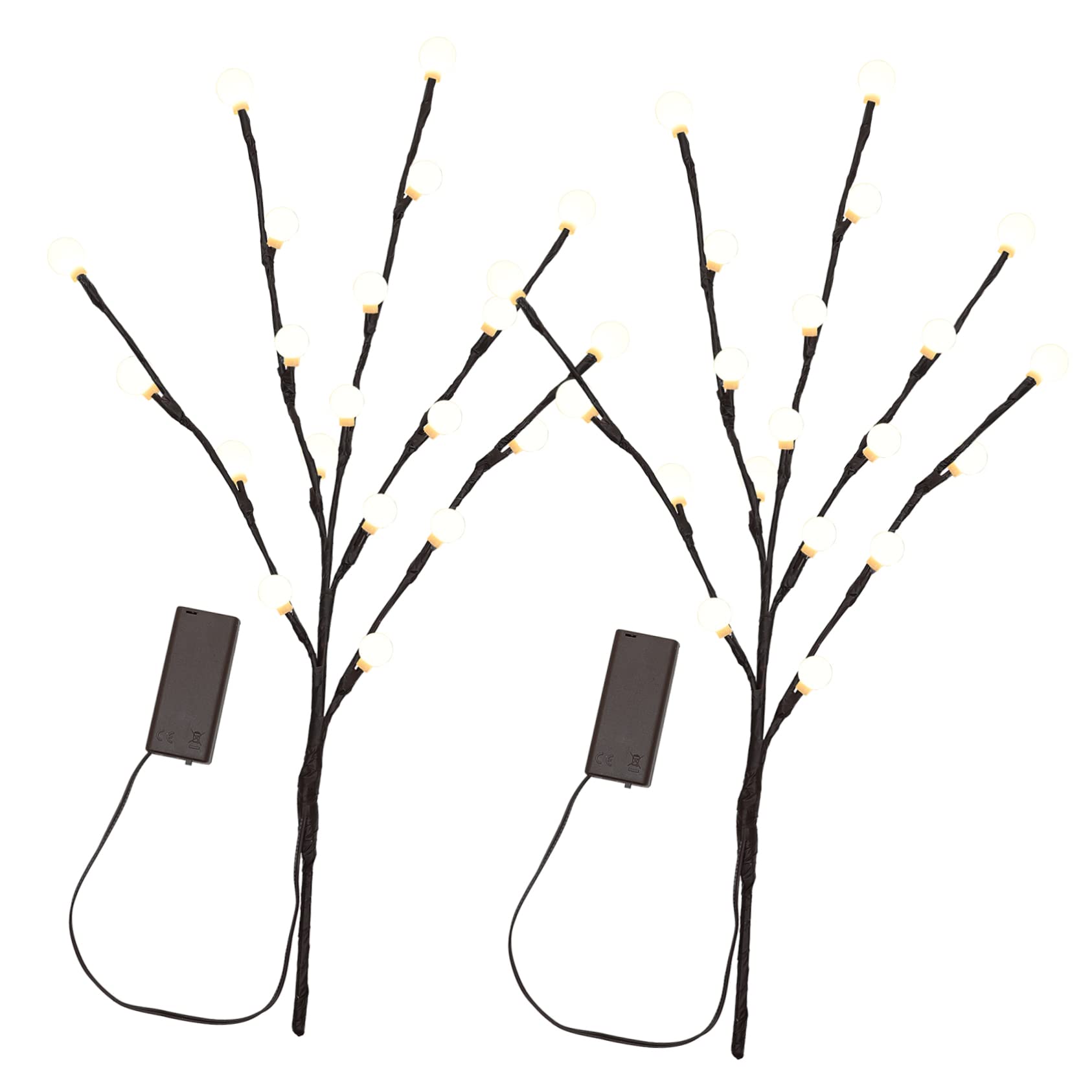 Milisten 2Pcs LED Branch Lights Battery Operated Decorative Night Light Creative Light Up Branches for Vases Unique Home Decor Accent for Bedroom Decoration