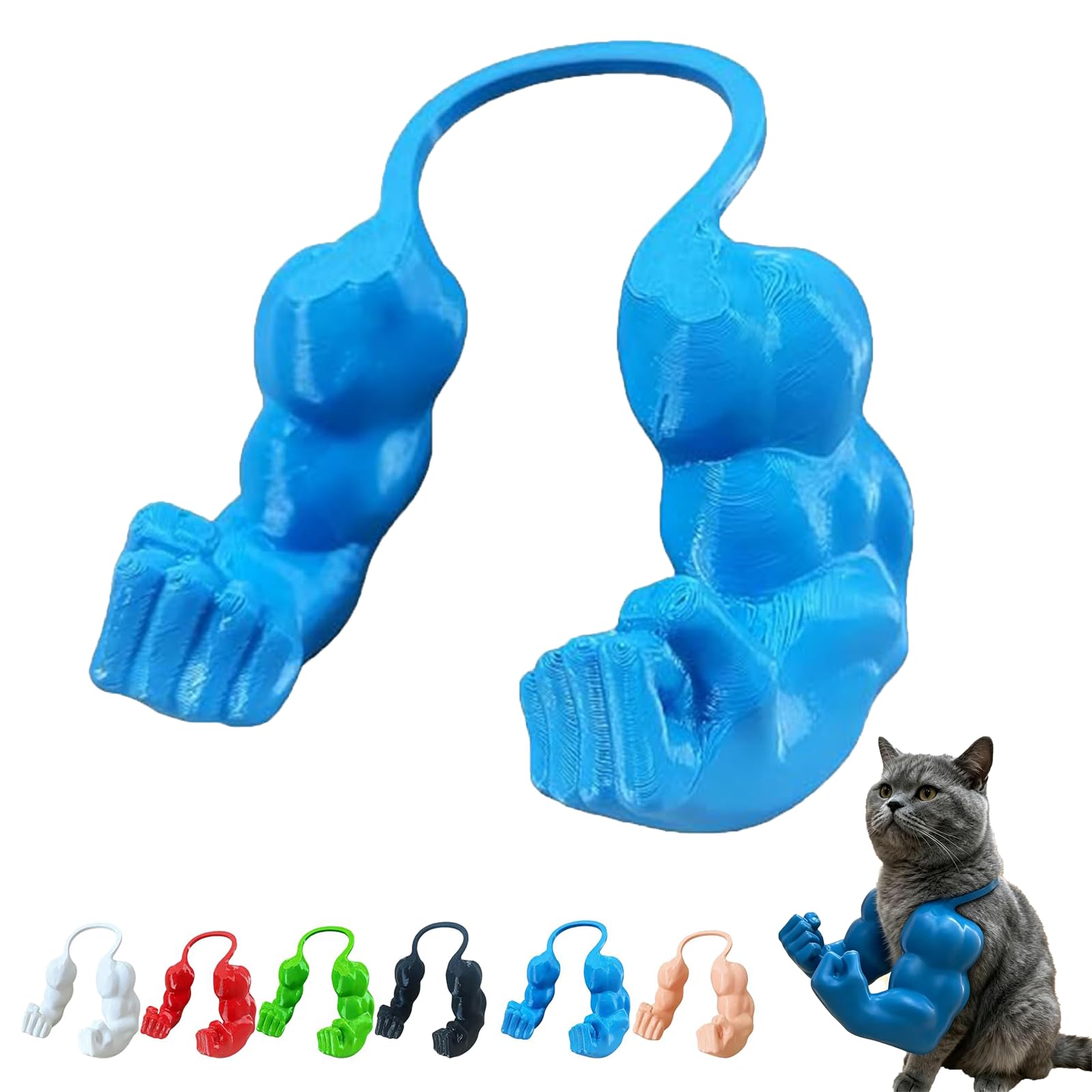 Cat Muscle Arms, Pet Muscle Arms Cosplay Accessories, 3D Printed Muscle Arms for Cats, Lightweight Neck Hanging Halloween Outfit, Funny Photo Prop for Cats & Dog (D#)