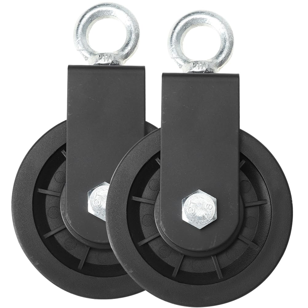 2 Stück Fitness Umlenkrolle Robustes Verschleißfestes Trainingszubehör für Krafttraining Kompatibel mit Stahlseil und Kabelzuggeräten Antirostbeschichtet für Home Gym und