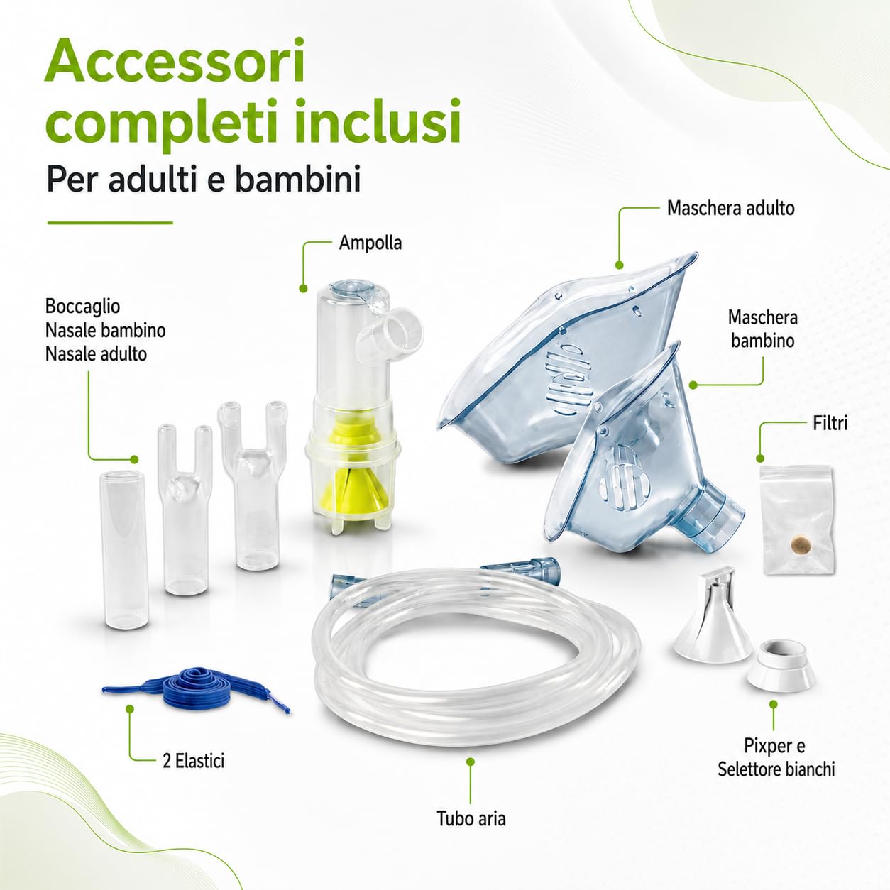 NORDITALIA, Aerosol Meganeb, Nebulizzazione Mirata, Aerosol Silenzioso con Vano Accessori, Tutti gli accessori Inclusi | Per Bambini ed Adulti, Elevata Qualità, Professionale, Made in Italy