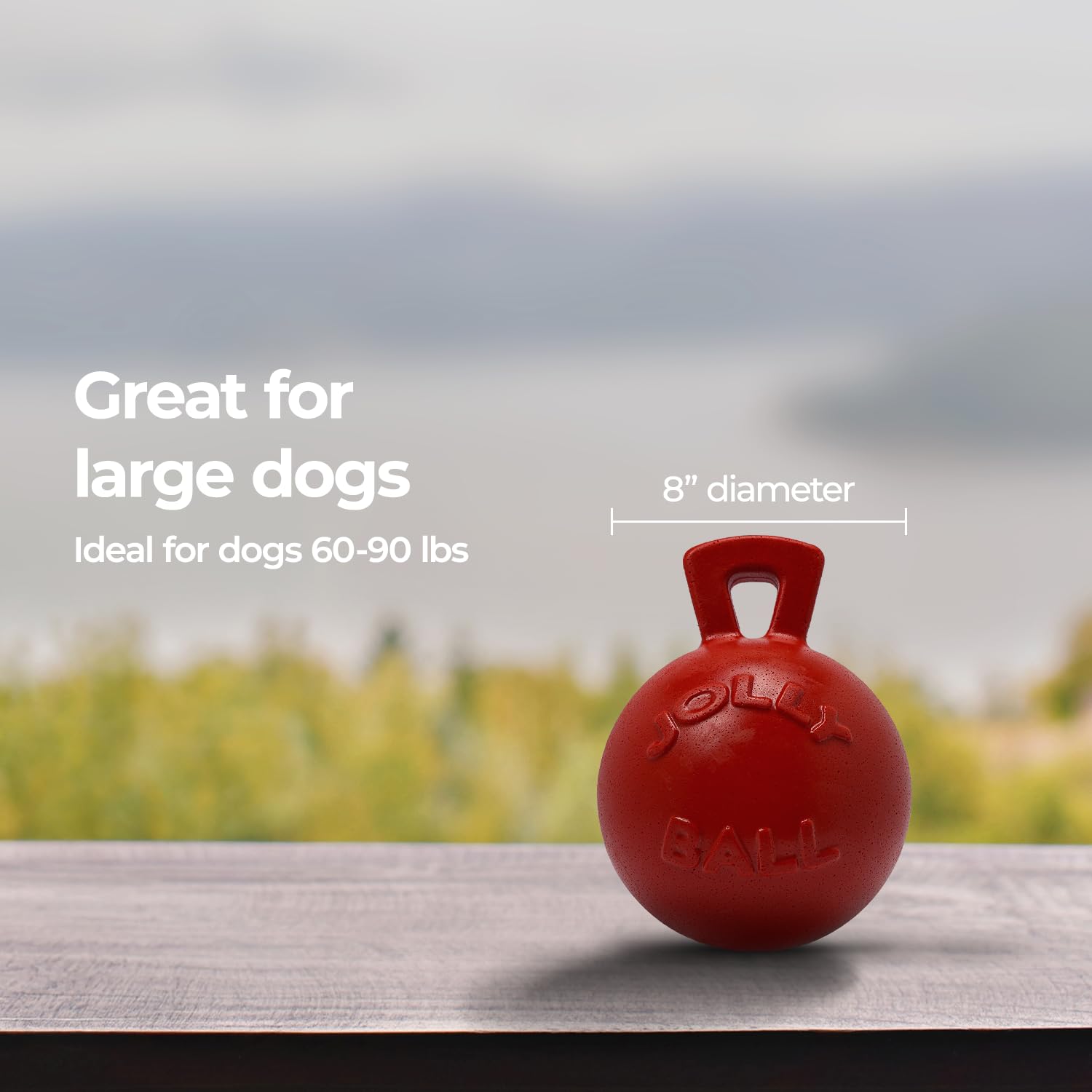 Jolly Pets JOLL046A Hundespielzeug - Tug-n-Toss, 20 cm, rot, Unisex