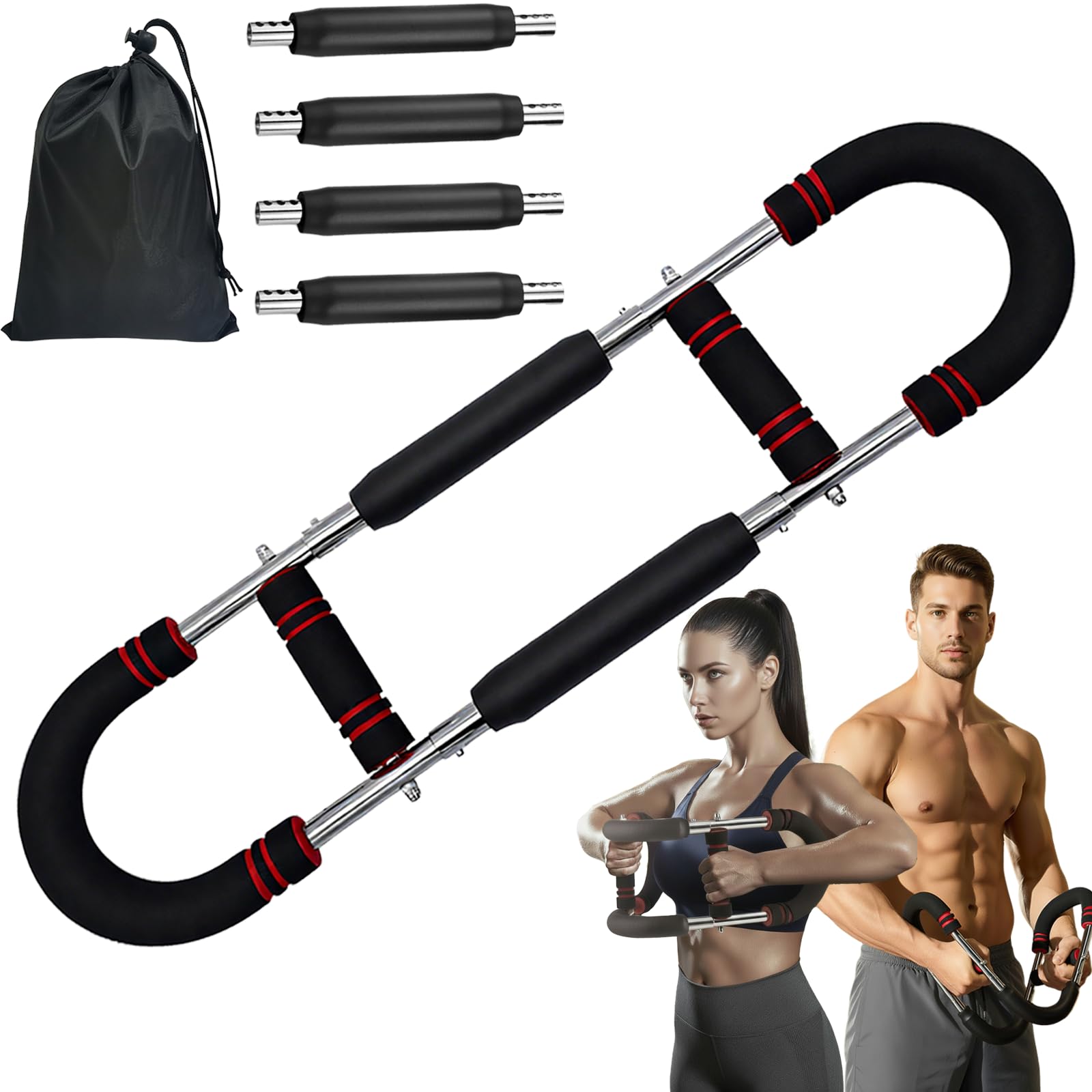 Twister Arm Trainer, Chest Workout Equipment 10-Level Adjustable (30-110 lbs), Adjustable Chest Exerciser with 4 Springs for Men Women, Home Gym Strength Builder, Portable Muscle Toner