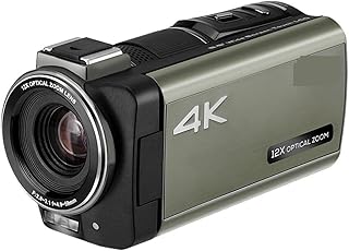 Câmera Digital para Vlogging Câmera de vídeo Transmissão ao vivo 4K Câmera digital Vlog Câmera profissional com zoom óptico de 12X Câmera digital 4K multifuncional