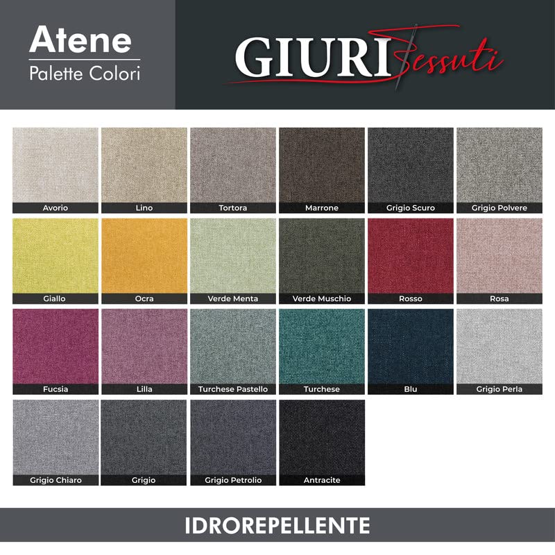 GIURI TESSUTI - PENELOPE, Tessuto Effetto Canapone - Idrorepellente e Antimacchia, Ideale per Arredo e Tappezzeria - Altezza 140 cm (3 Metri, Grigio Chiaro)
