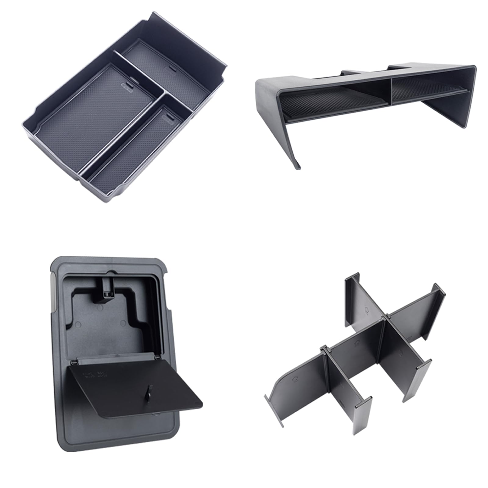 Photo 1 of PIMCAR 4-Piece Center Console Organizer Set for 2023-2025 2026 Honda CRV Custom Fit Armrest Tray, Console Tray, Hidden Storage Box and Armrest Dividers ABS Material Car Interior OEM Accessories