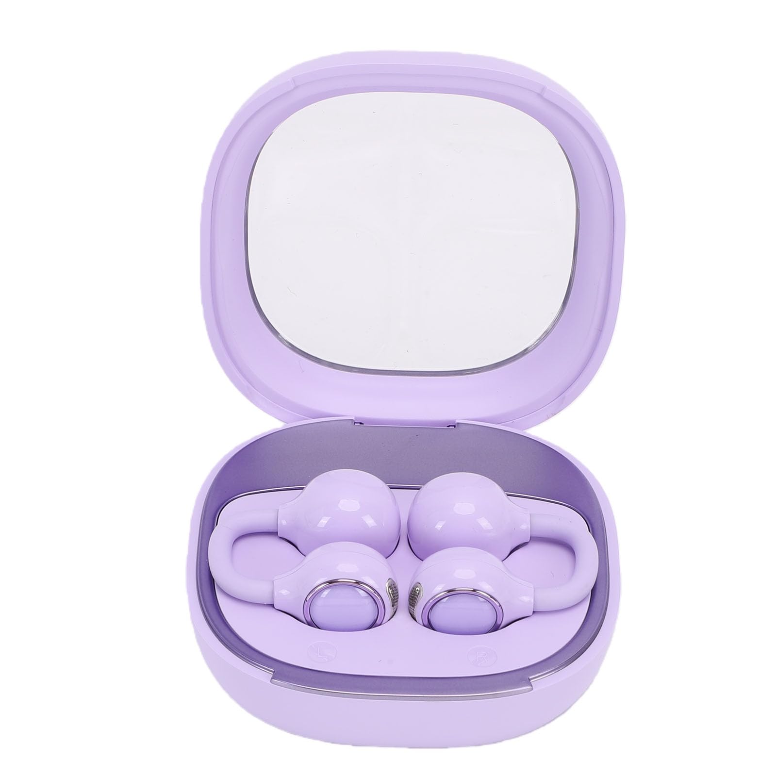 Naroote wireless headphones and open charging case with mirror