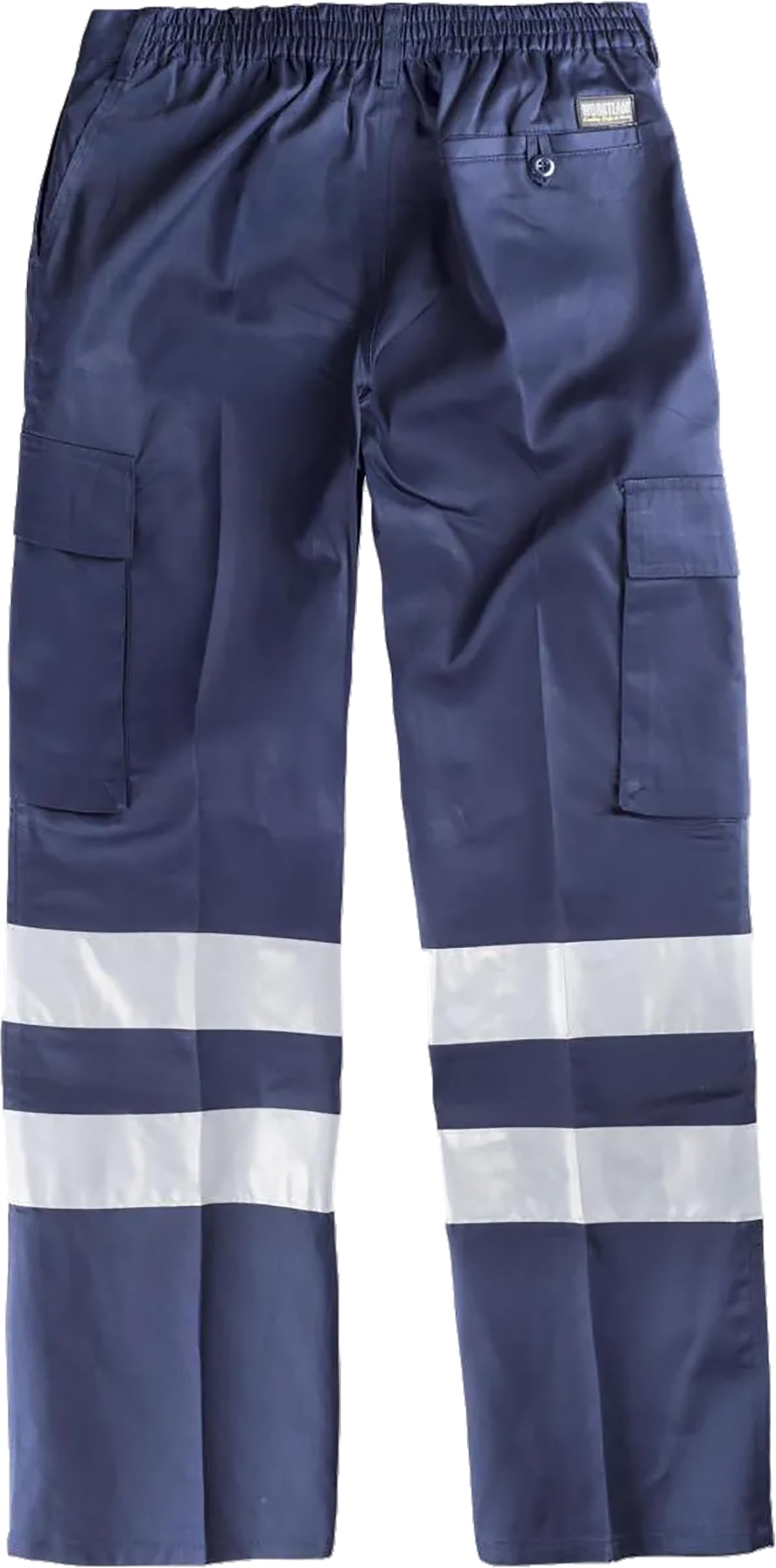 WORKTEAM Pantalón de Trabajo con Cintas Reflectantes EN 17353 Tipo B2, Múltiples Bolsillos, Cintura Elástica, Unisex