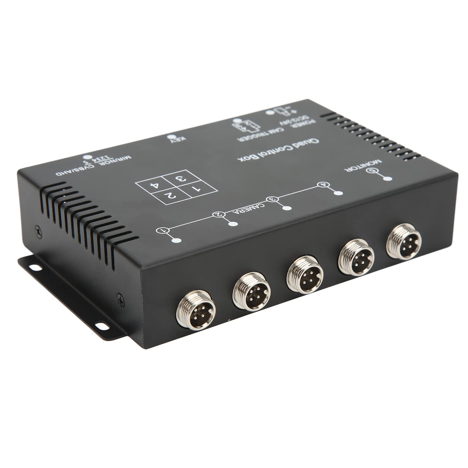 Splitter video a 4 canali 1080P AHD uscita regolabile per autobus scolastici, camion e veicoli di grandi dimensioni, ABS metallo
