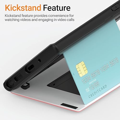 Miniatura 5 de JUST4YOU Funda tipo cartera para Galaxy Note 20 Ultra con tarjetero con cierre magnético automático, cubierta de parachoques de espejo oculto (rosa)