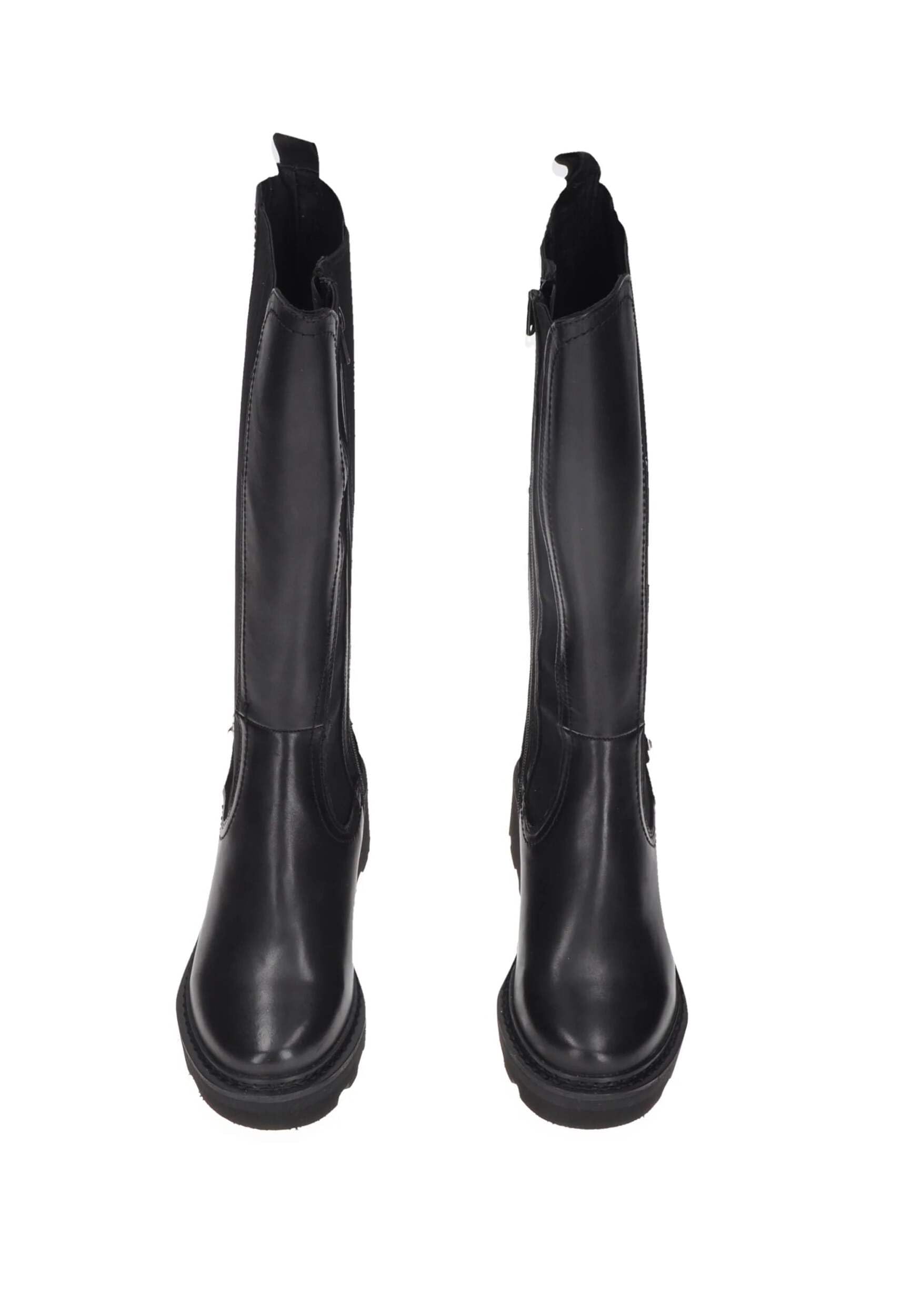 Cult CLW456700 Grace Black Stivali per Donna in Pelle con Lampo ed Elastico
