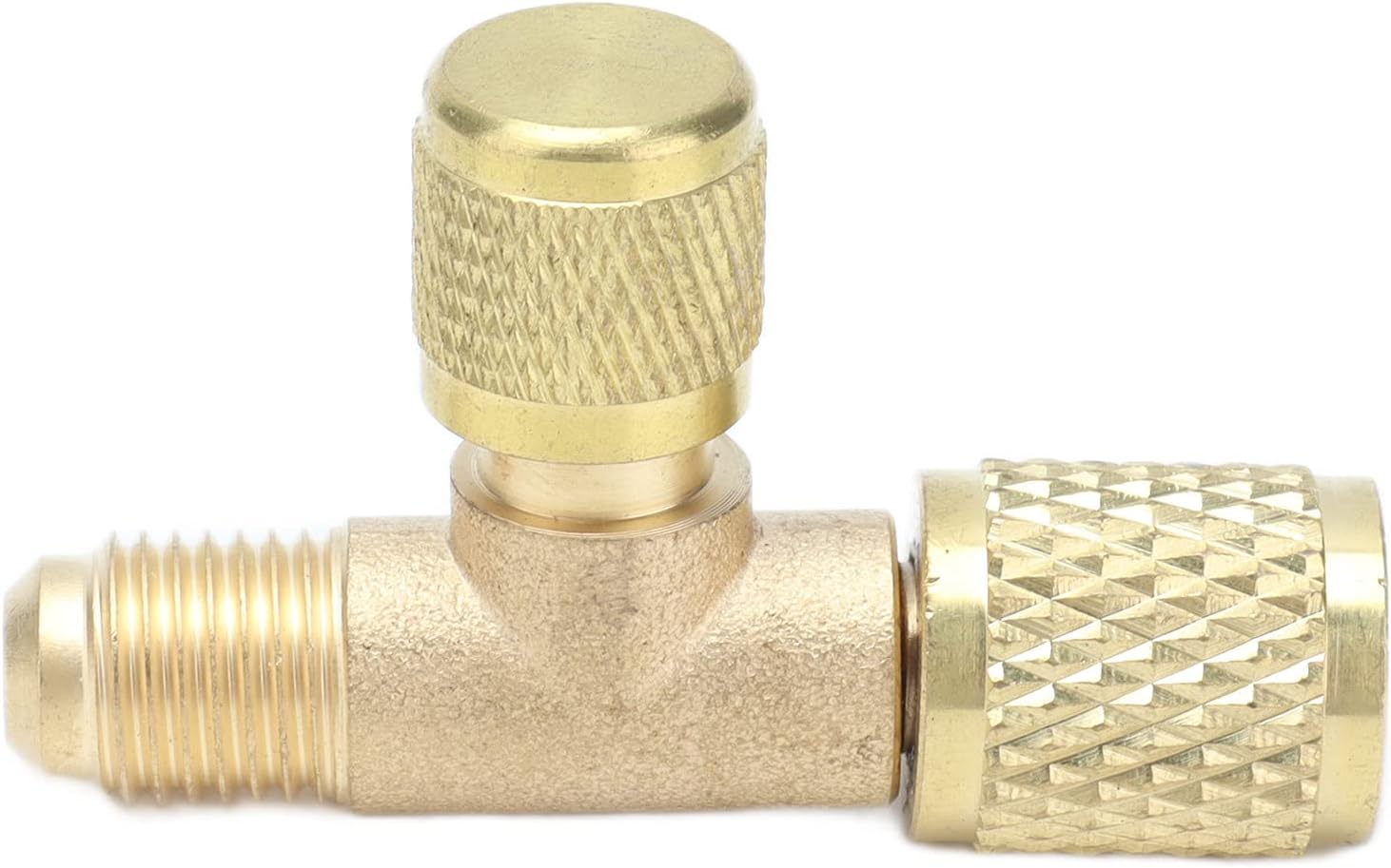 Refrigerant Charging Valve, Pressure Bleed Valve Pressure Gauge Fluorine Adapters, Connection Flare Female Male Refrigeration for R22 R12 R134