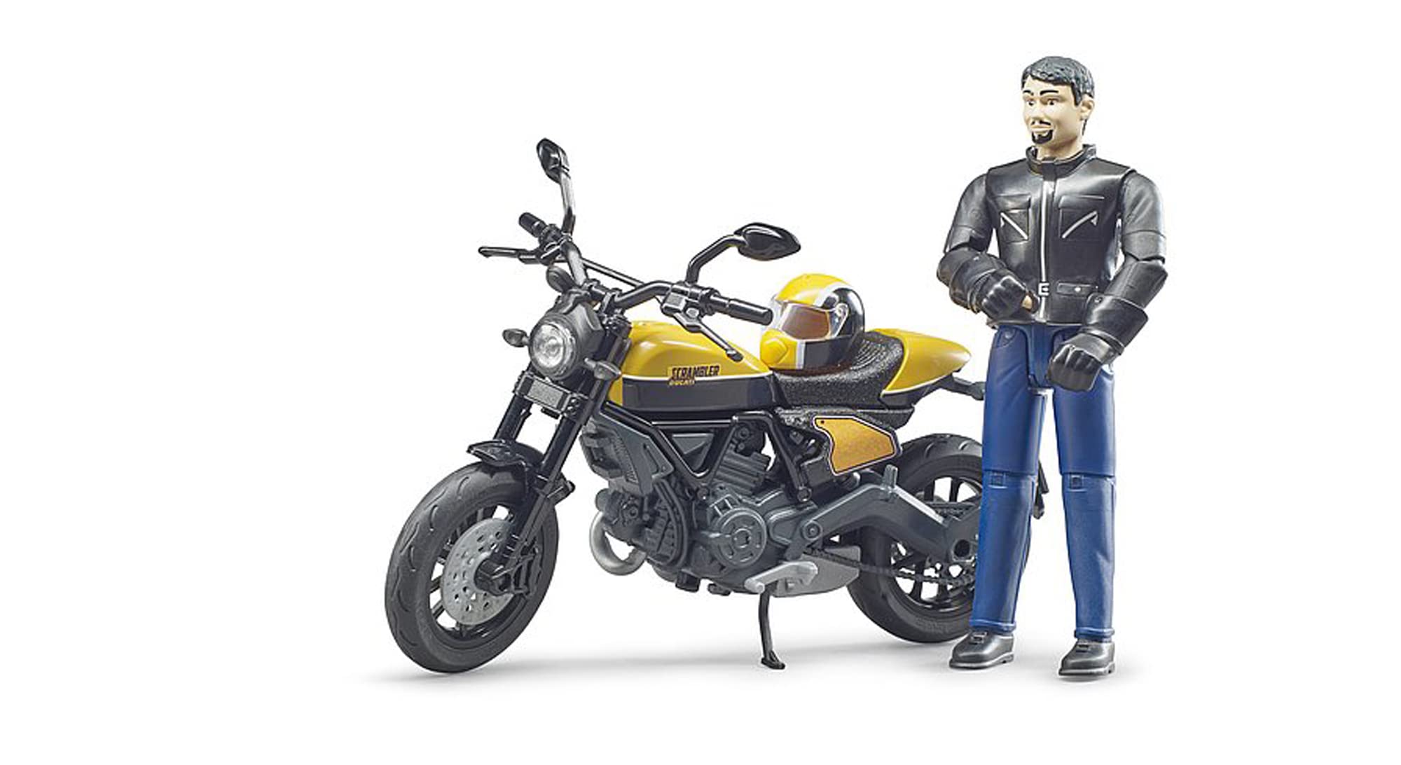 bruder 63053 - Scrambler Ducati Full Throttle, Motorrad und Fahrer - 1:16 Motorrad, Spielzeugfigur, Motocross