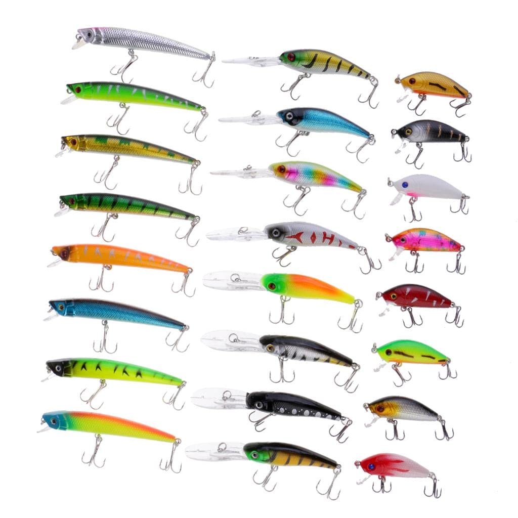 24 szt. zimowych przynęt wędkarskich na lód, zestaw 3D Eyes Minnow Woblery przynęty z 2 haczykami, realistyczny design, różne kolory, dla entuzjastów wędkowania