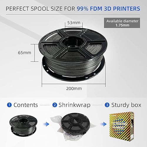 Vista 107 de FLASHFORGE - Filamento PLA, 1/16 de pulgada, carrete de 2.2 libras de filamento, precisión dimensional de +/- 0.001 de pulgada, fácil de usar y se