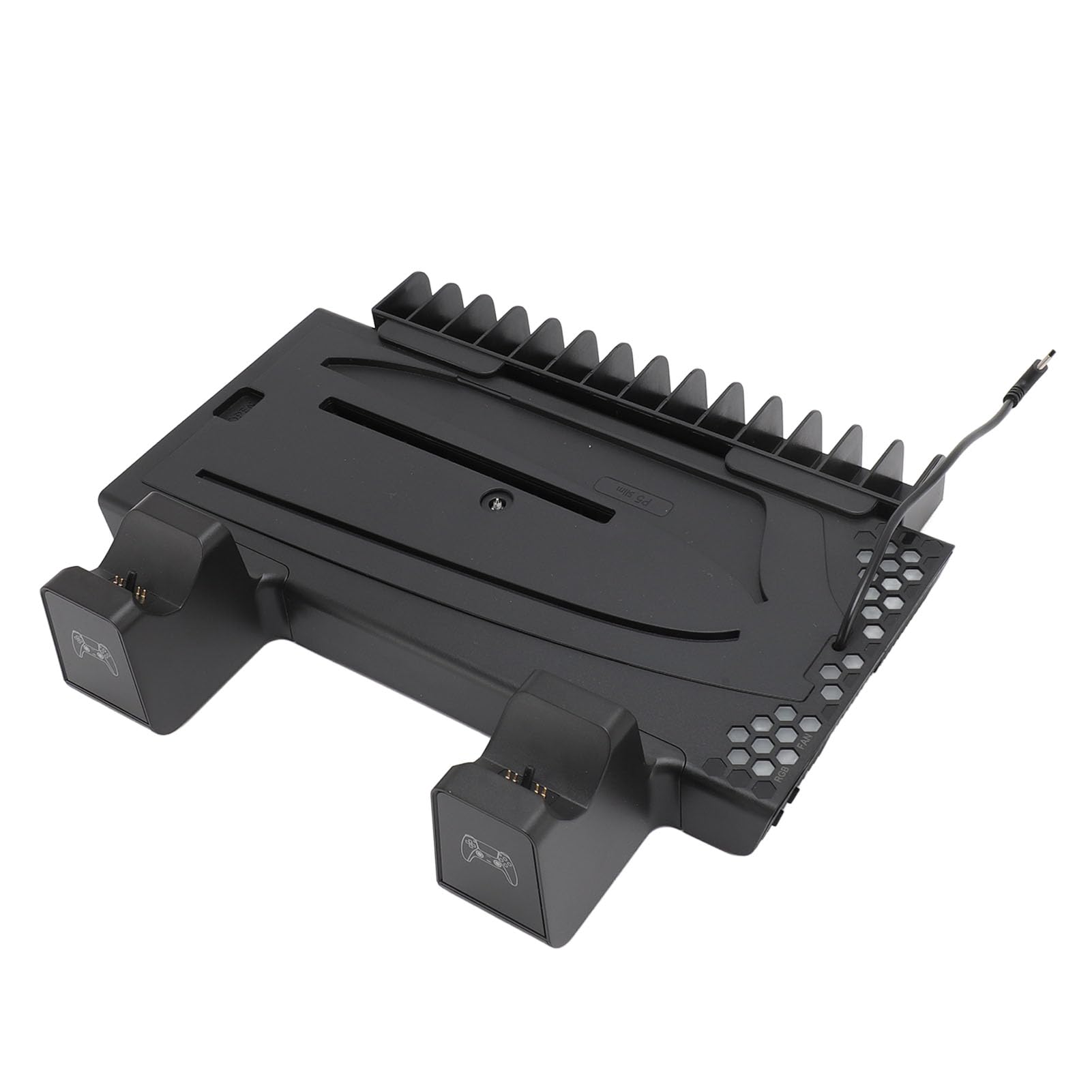 y Soporte Delgado, estación de enfriamiento con Cargador Doble para mandos, Ventilador de 3 Niveles silenciosos, Cargador de Controlador para, Soporte ABS (Black)