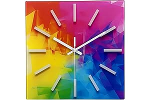 Square Glass Silent Wall Clock: A Touch of Color for Your Space